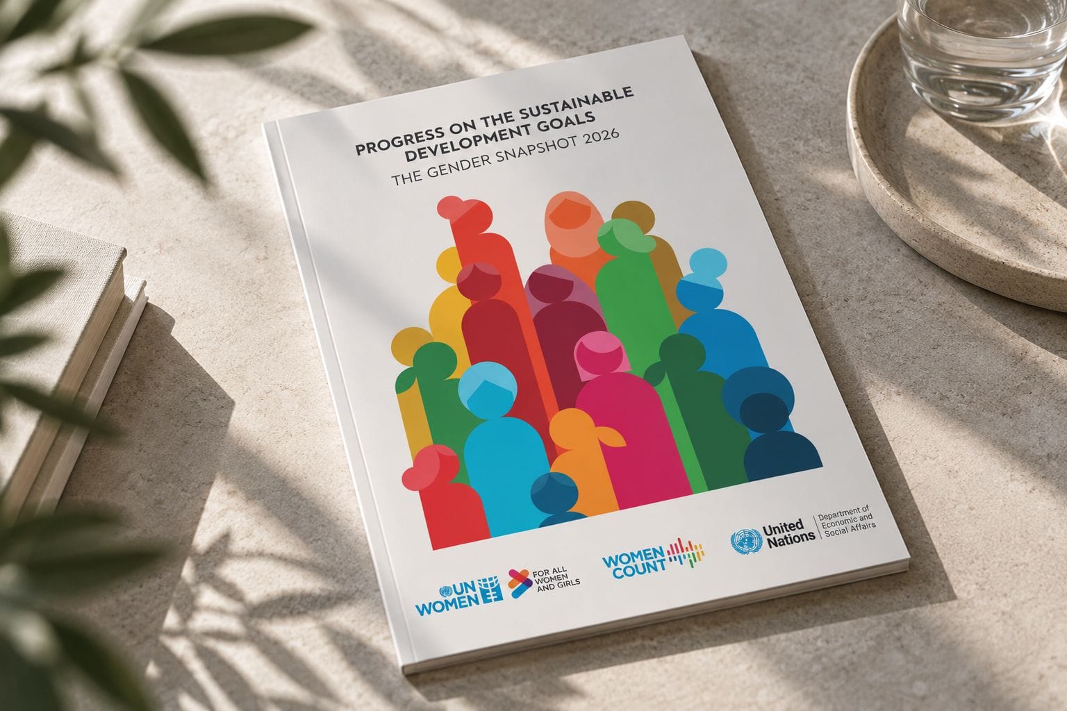 Toplumsal Cinsiyet Eşitliği ve Kurumsal Kapasite — Gender Snapshot 2026 Masada duran The Gender Snapshot 2026 raporunun renkli insan figürleriyle toplumsal cinsiyet eşitliğini temsil eden kapağı